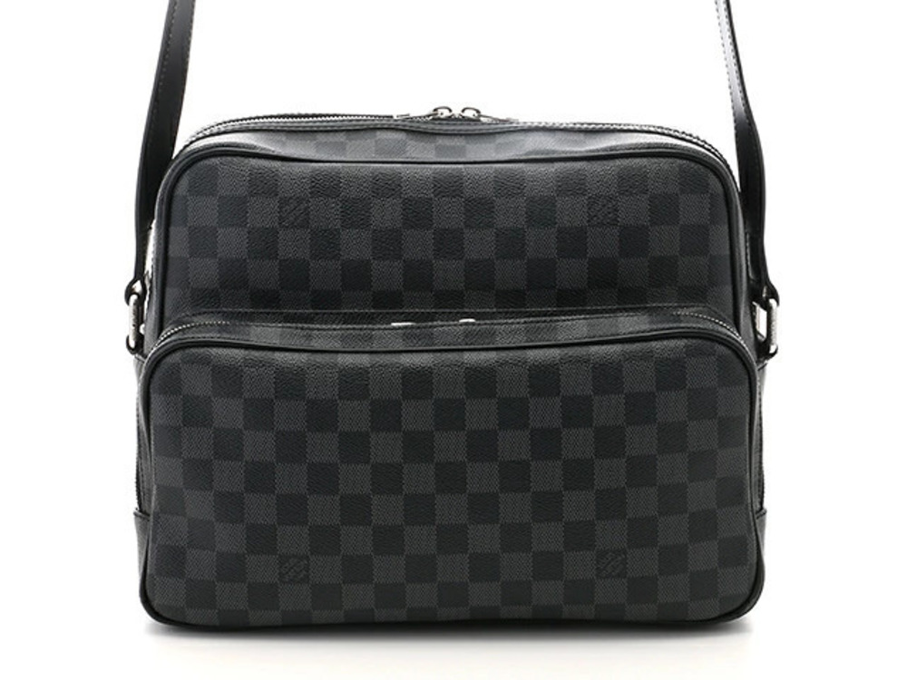 LOUIS VUITTON LV Io Shoulder Bag Damier Graphite Black
